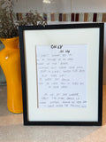 Letters to Lions Signed Handwritten Lyrics